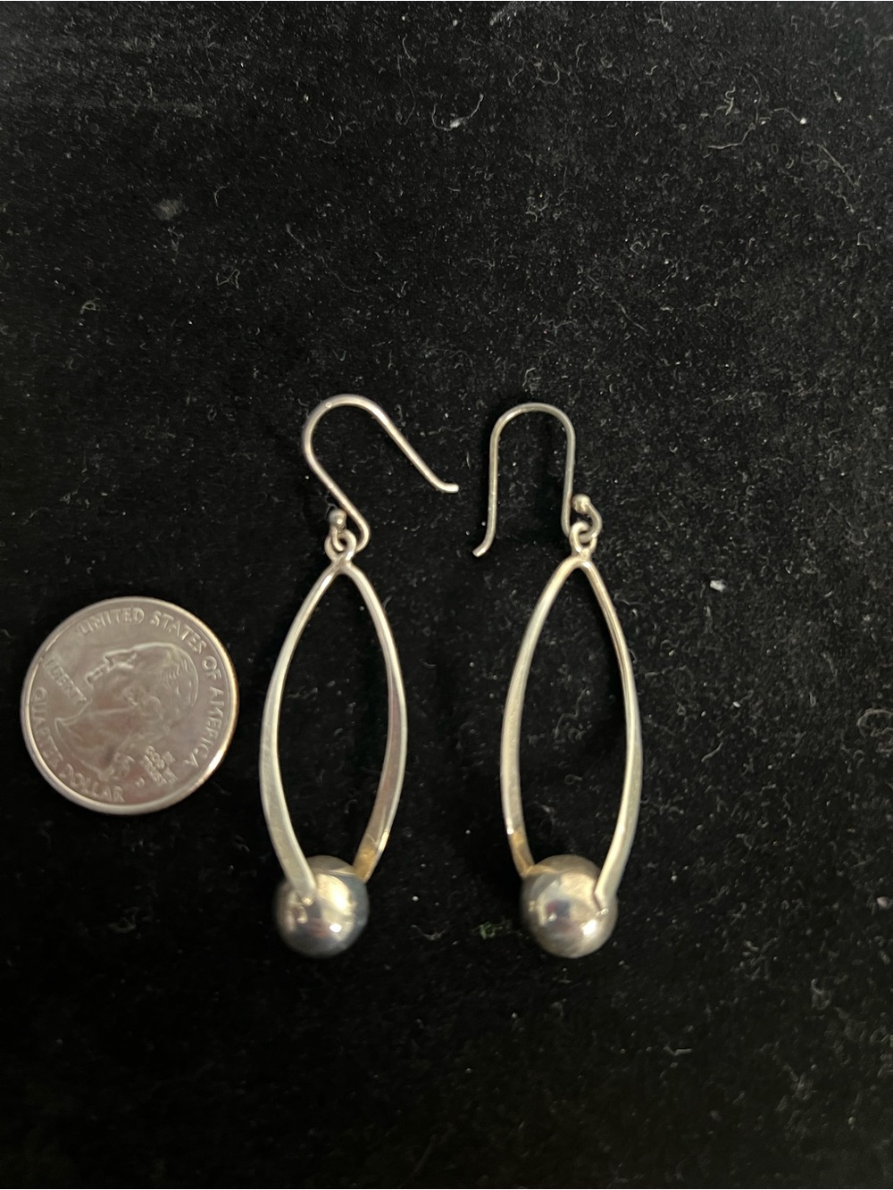 925 STERLING SILVER MEXICO ATI DANGLE BALL EARRINGS